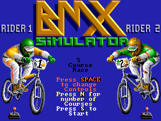 BMX Simulator title screen for Amiga